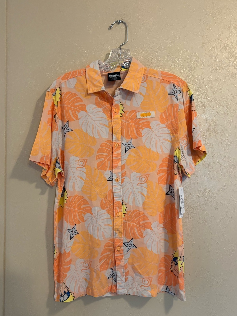 NWT Naruto boys Button-Front Resort Shirt sz XL 14/16